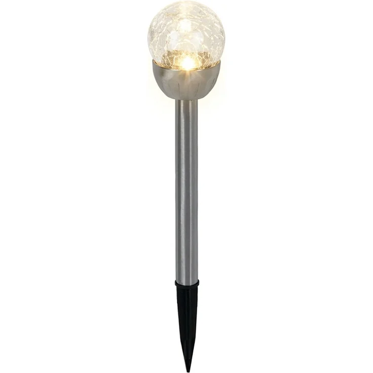 5x LED Außenleuchte, Edelstahl, Silber, Bruchglasoptik, IP44, H 24,5cm – Bild 5