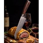 Wakoli Asiamesser EDIB Damast Chefmesser Kiritsuke I Kochmesser Küchenmesser 20cm Klinge, 67 Lagen Damaststahl, VG-10 Stahlkern