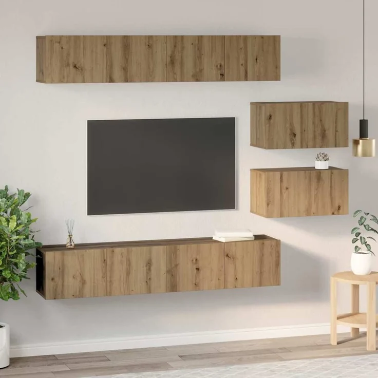 vidaXL TV-Schrankset 6 stk. 80 x 30 x 30 cm Artisan-Eiche 3393161 – Bild 4