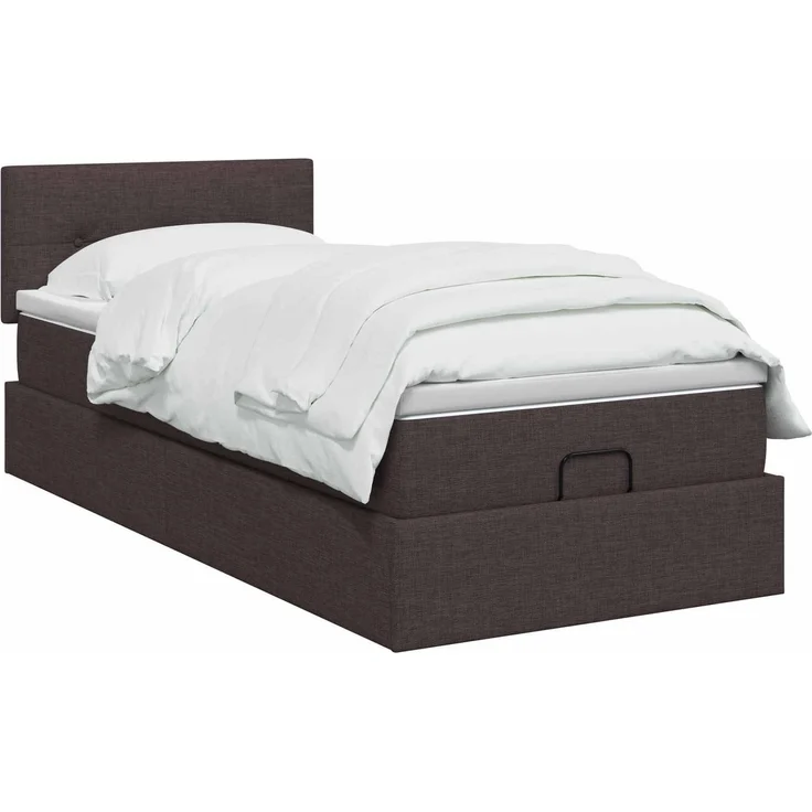 vidaXL Ottoman Bett mit Matratze Dunkelbraun 100 x 200 cm Stoff 3456305 – Bild 3