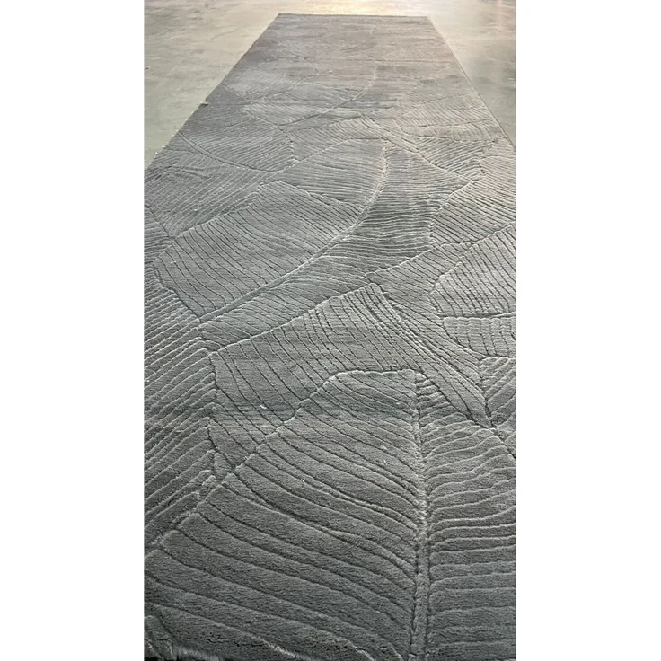 Rutschfester Grauer Läuferteppich 120 x 250 cm Polyester Grau 88777960 [en. casa] – Bild 2