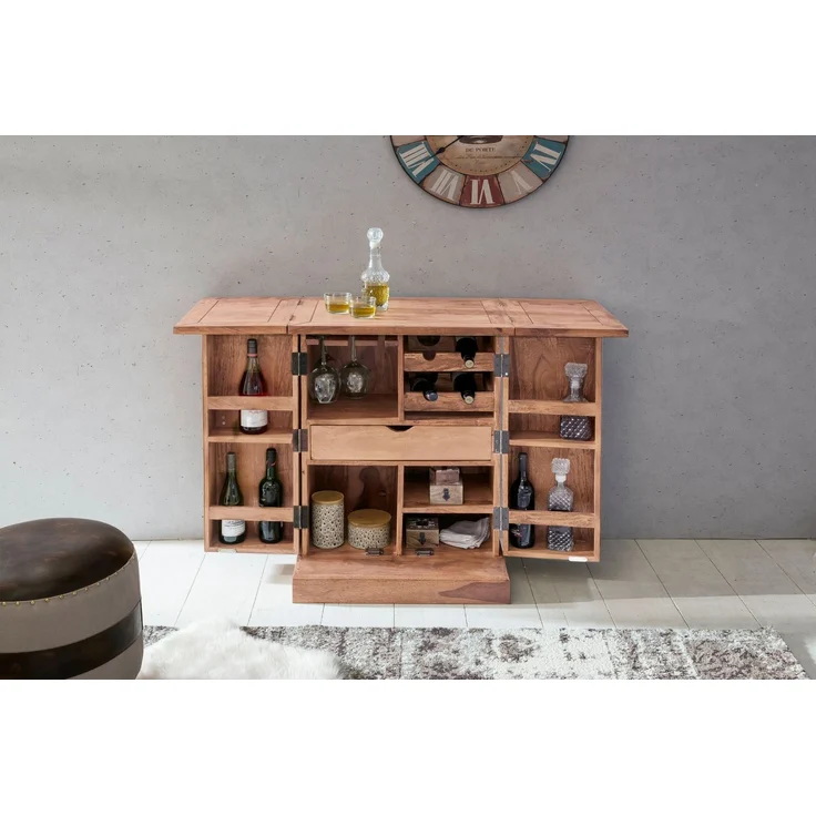 Wohnling 'HARLEM' Hausbar, Massivholz Akazie, 91 x 65 x 50 cm – Bild 4