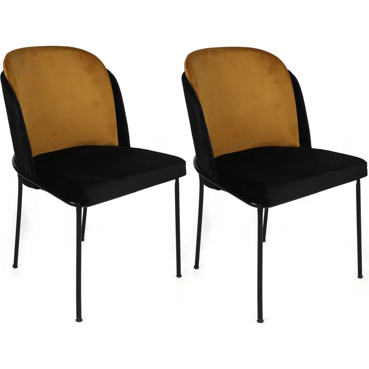 Skye Decor 'Dore-142 V2' Stuhlset (2-teilig), Senfgelb / Schwarz, 54 x 86 x 55 cm