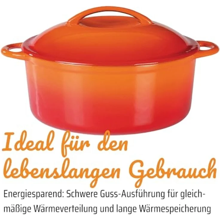 GSW Kochtopf Orange Shadow, Gusseisen (1-tlg), Induktion – Bild 3