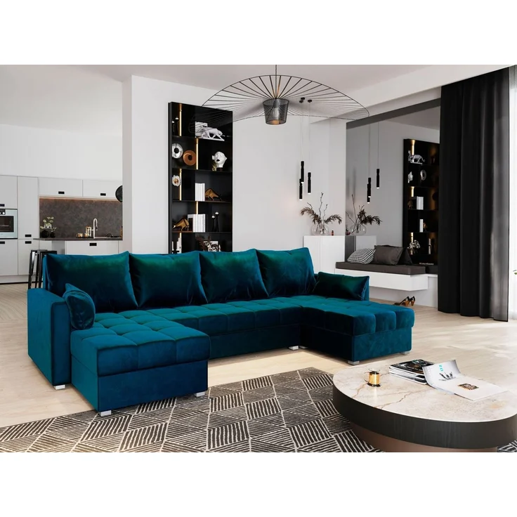 Masseno Ecksofa NAKO mit Schlaffunktion U-Form, Sofa mit Bettkasten