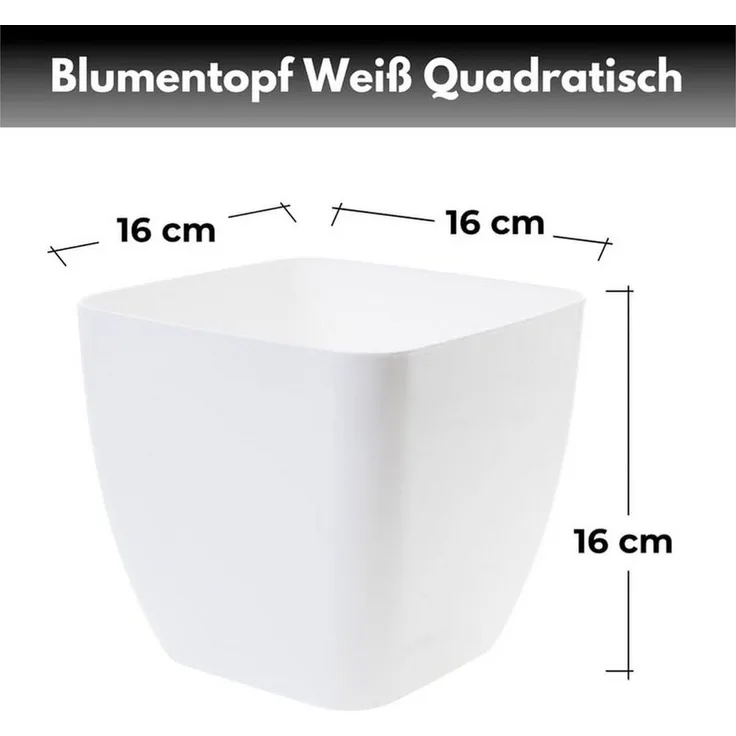 Centi Pflanzkübel Quadratischer Blumentopf wetterfest weiß 3er-Set (3er-Set)