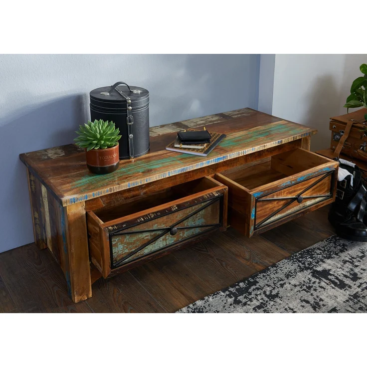Garderobenbank Altholz 120x45x40 mehrfarbig lackiert NATURE OF SPIRIT #110 – Bild 4