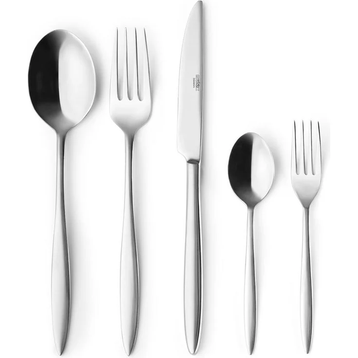 Mulex Besteckset Lorella, Chrom, 18.10 Edelstahl, elegantes Design mit geschwungenen Linien