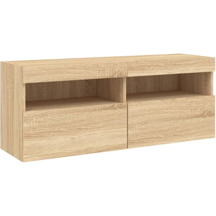 vidaXL 5-tlg. Wohnwand mit LED-Beleuchtung Sonoma-Eiche Holzwerkstoff 3216727 – Bild 2