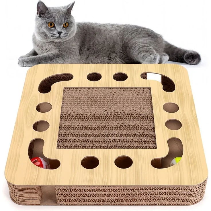 nobleza Kratzpappe Katzen kratzbrett mit Minze 3 in 1 Wellpappe Kratzmatte Katze – Bild 1