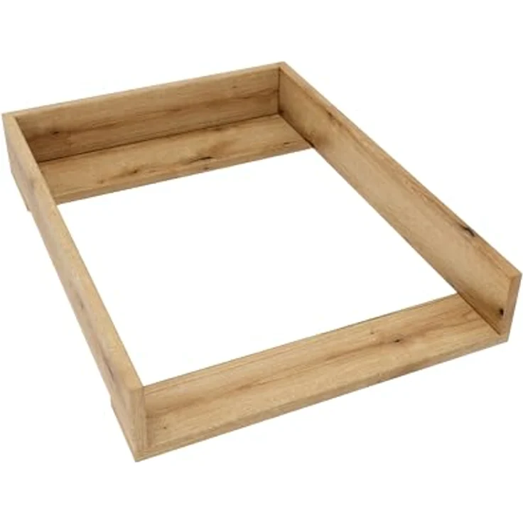 regalik Wickelaufsatz für Koppang von IKEA, Wickeltischaufsatz für 46 cm Kommoden, Abnehmbar Wickelkommode aufsatz, Gerade Frontplatten, Oak, 72x54 cm – Bild 2