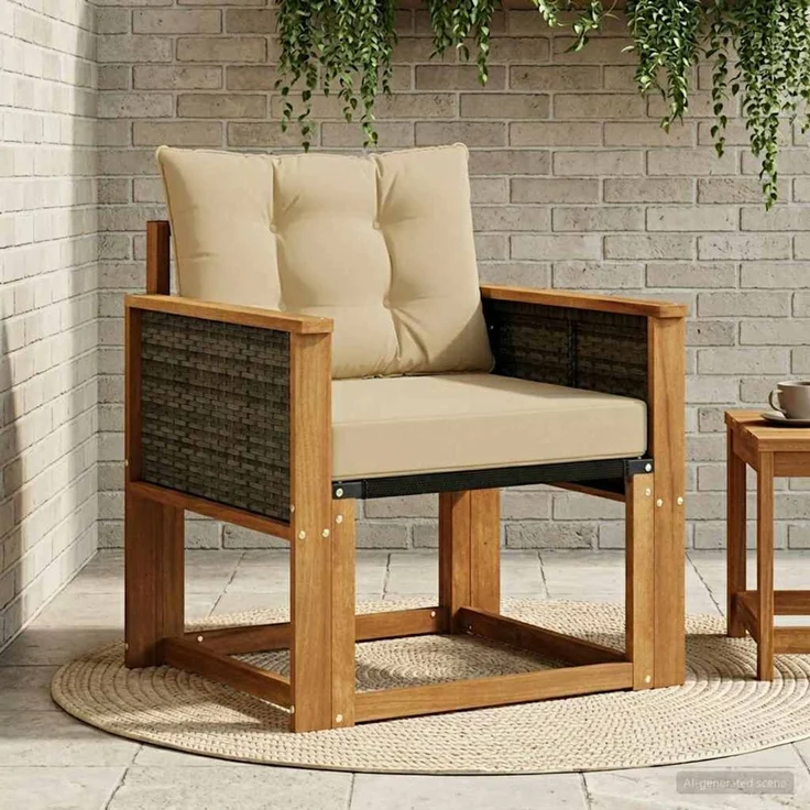 vidaXL Outdoor Mittelsofa Massivholz Akazie Natur 3438865 – Bild 1