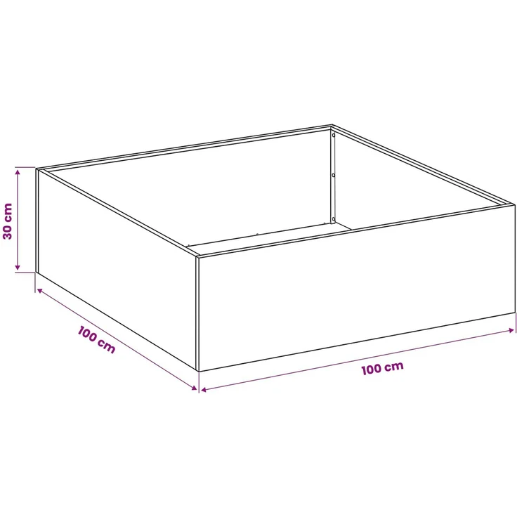 vidaXL Garten-Pflanzgefäß Rostoptik 100 x 100 x 30 cm Wetterfeststahl 8005090 – Bild 9