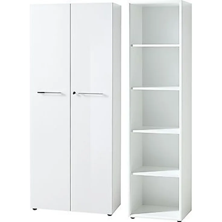 GERMANIA Bürokombination MONTERIA BHT 145x196x37 cm weiß Komplett-Büro Büro