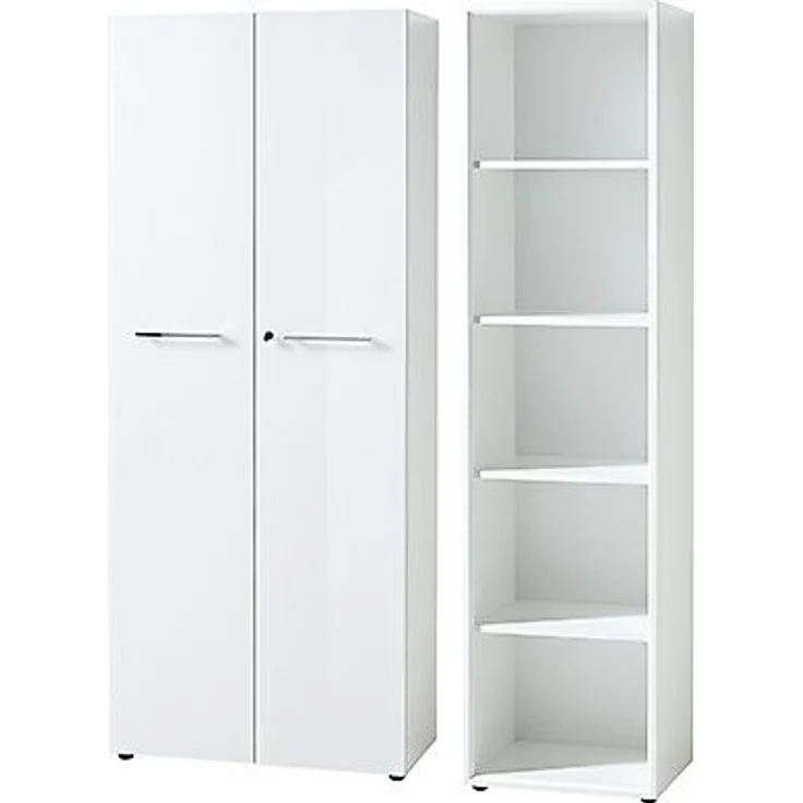 GERMANIA Bürokombination MONTERIA BHT 145x196x37 cm weiß Komplett-Büro Büro – Bild 1