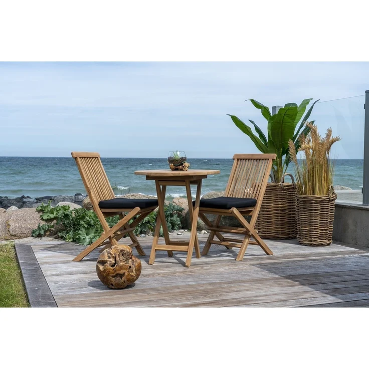 Gartenstuhl >Toledo< (2er-Set) in Teak, Massivholz - 46x89x62cm (BxHxT) – Bild 7
