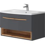 Waschbeckenunterschrank Stelantis Anthrazit 2 Teile Vicco