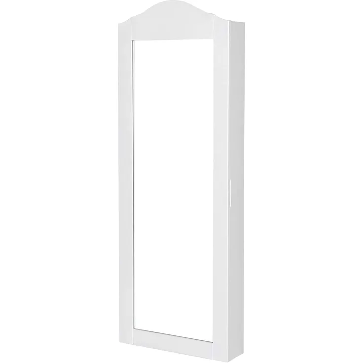 Songmics 'JBC83W' Hängender Schmuckschrank, mit Spiegel und Magnetverschluss, Schmuckaufbewahrung, Schmuckorganizer weiß