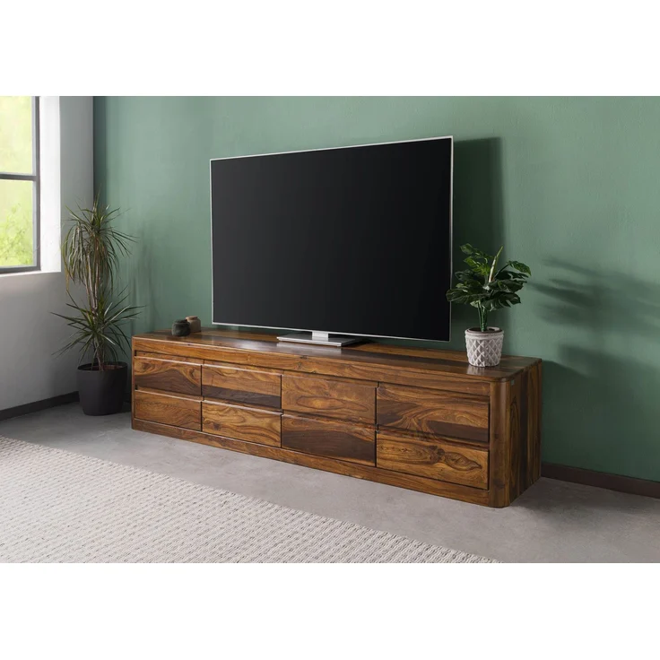 TV-Board Sheesham 220x40x50 walnuss gewachst TORONTO #266 – Bild 3