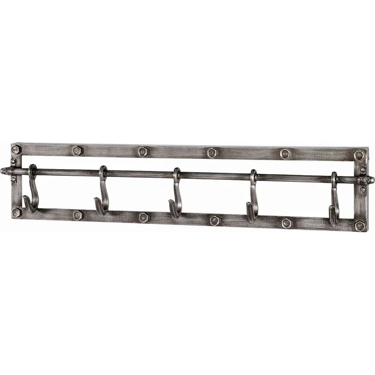 Garderobe Wandgarderobe Garderobenleiste anthrazit Metall 73x8x15cm