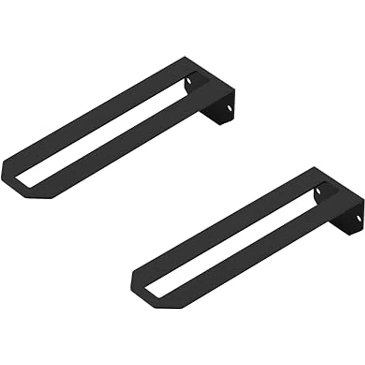 Alberts Regalträger, Wandregalhalterung aus solidem Metall, Schwarz, 5x6x22 cm – Bild 1