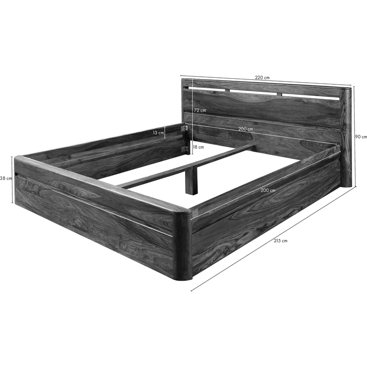 Bett Sheesham 200x200 walnuss gewachst TORONTO #258 – Bild 8