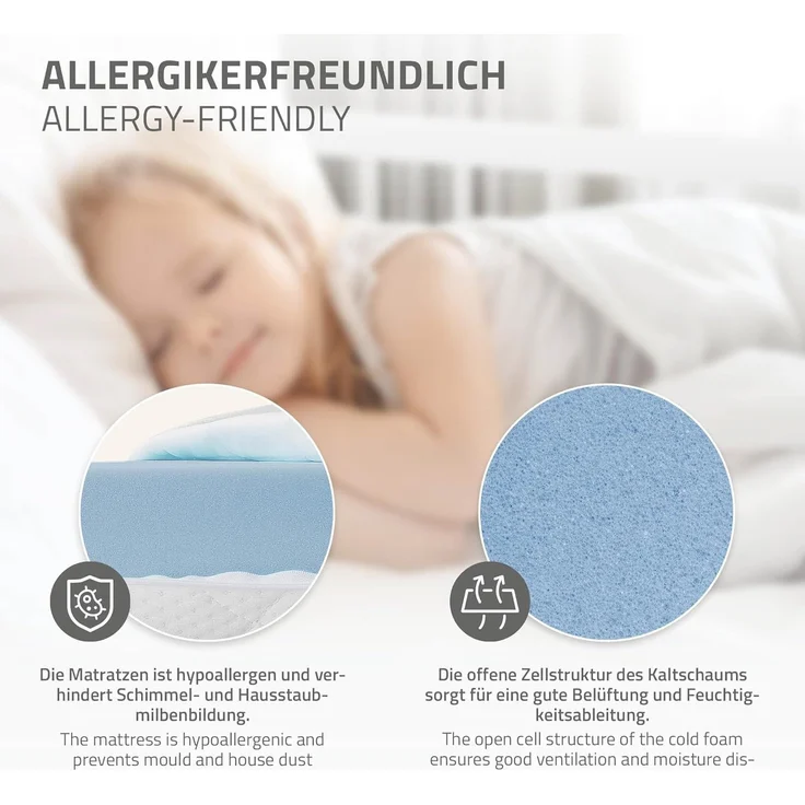 ML-DESIGN Kinderbett Bodenbett Juniorbett inkl. Lattenrost Einzelbett für Kinder Jugendbett, Junior-Bett mit Rausfallschutz & Matratze Bettrahmen aus MDF / Kiefer – Bild 6