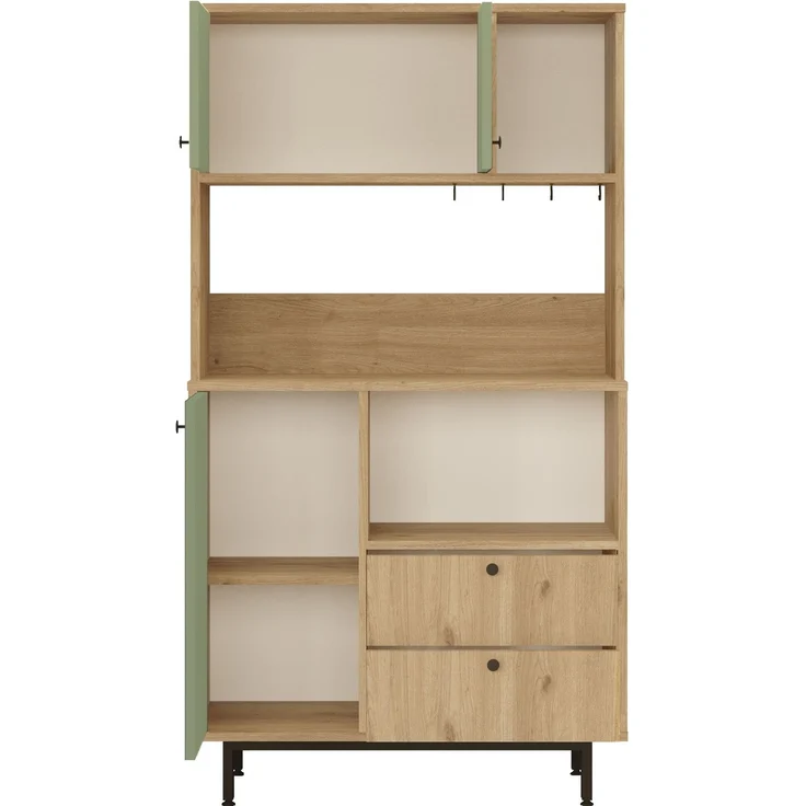 Skye Decor 'LAT3-SY' Mehrzweckschrank, Eiche / Grün, 88 x 161,2 x 35,5 cm – Bild 5