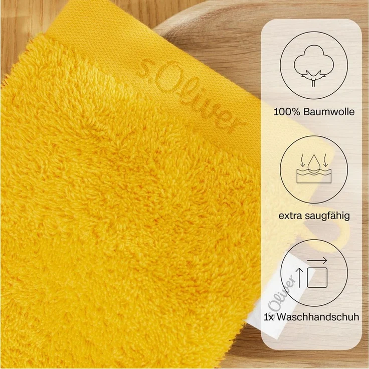 s.Oliver Waschhandschuh s.Oliver, Premium Qualität, 600 gr/m², auch als Sets erhältlich, Walkfrottier (1-St), große Farbauswahl, auch als Duschtuch, Handtuch, Gästetuch – Bild 3