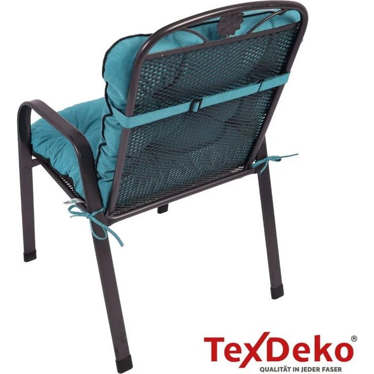 TexDeko Sitzauflage Ecolen Niedriglehner 40 x 40 x 40 cm - gesteppte Gartenstuhl-Auflage, (1× Gartenstuhl-Auflage (80 × 40cm), UV-Beständig, Wasserabweisend mit Anti-Rutsch Boden – Bild 3