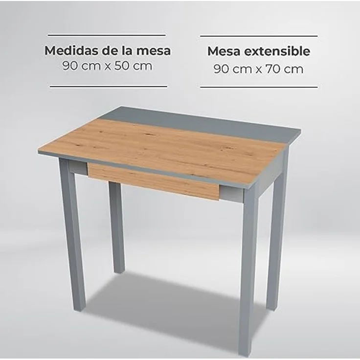 ASTIMESA Küchentisch, Amazona, 90x50 cm, erweitert 90x70 cm – Bild 7
