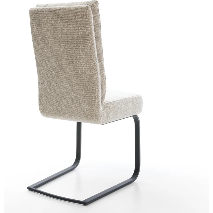 Freischwinger Pela-Flex Webstoff Soft Beige Freischwinger flach Schwarz Taschenfederkern – Bild 5