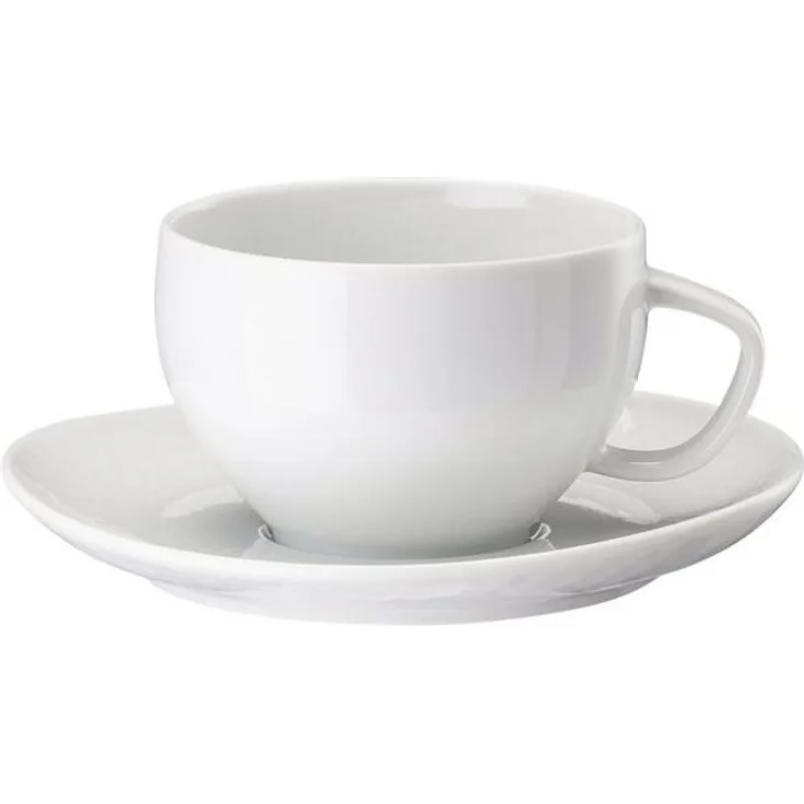 Rosenthal Tasse Junto Weiss Teetasse mit Untertasse, Porzellan
