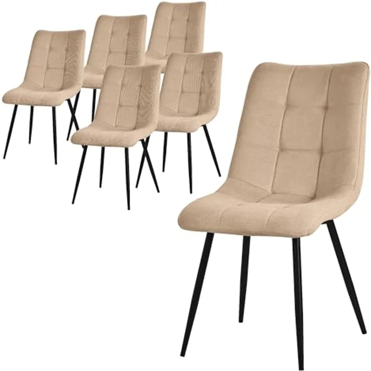 ML-DESIGN Stuhl Esszimmerstühle mit Rückenlehne moderne Design Lounge Küchenstühle (6 St), Polsterstuhl Esstischstühle 6er Set Küchenstuhl Polyester bis 120kg – Bild 2