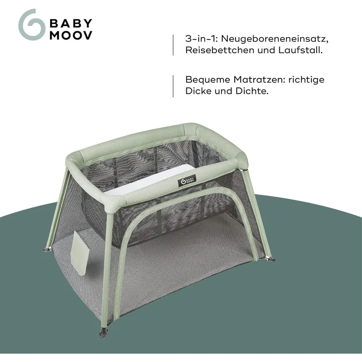 Babymoov Moov & Comfy 3-in-1 Reisebett für Babys und Kleinkinder - bis 20kg, mit zwei Ebenen, Beistellbett für Neugeborene – Bild 3