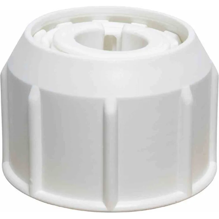 Delschen SB34109W Überwurfmutter mit Adapterset für Schirmstöcke Ø 26-55 mm, weiß, 5-teilig (1 Set)