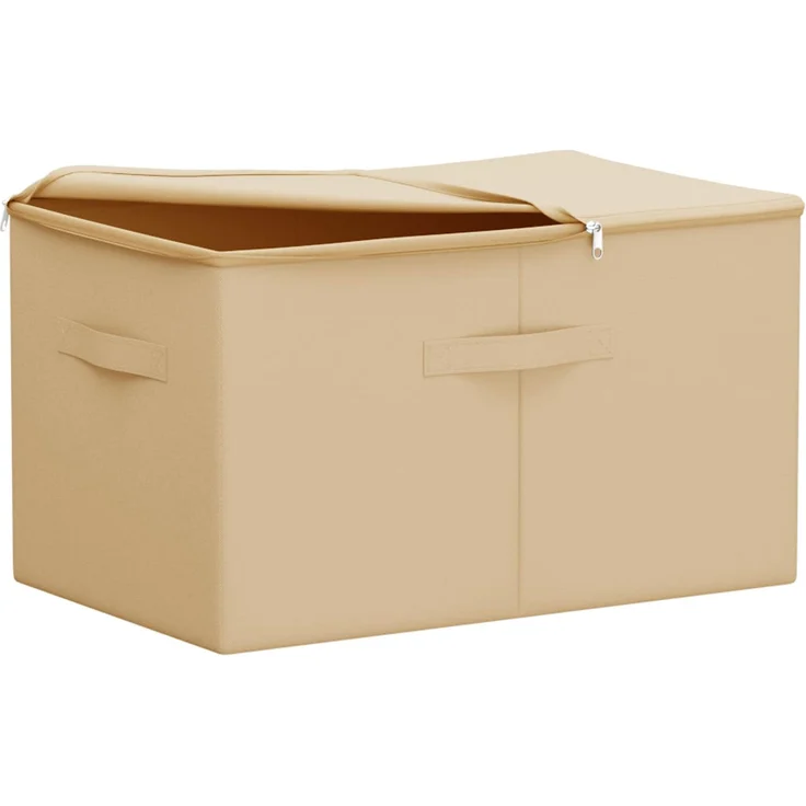vidaXL Aufbewahrungsbox 2 stk. Vliesstoff 55 x 35 x 32 cm 61,6 L Creme 42024606 – Bild 3