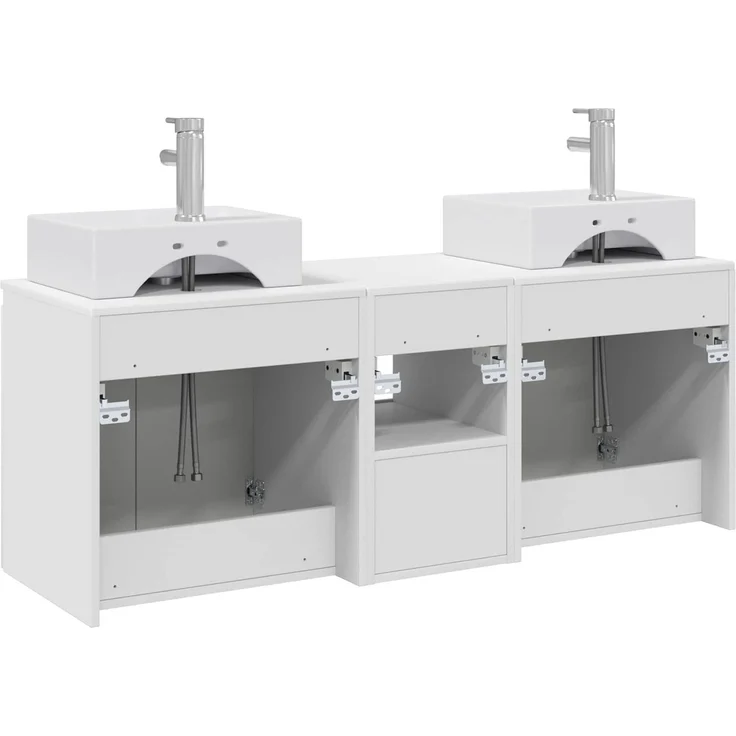vidaXL Badezimmerschrank-Set 3 stk. Weiß 129 x 41 x 79,5 cm 3405647 – Bild 8