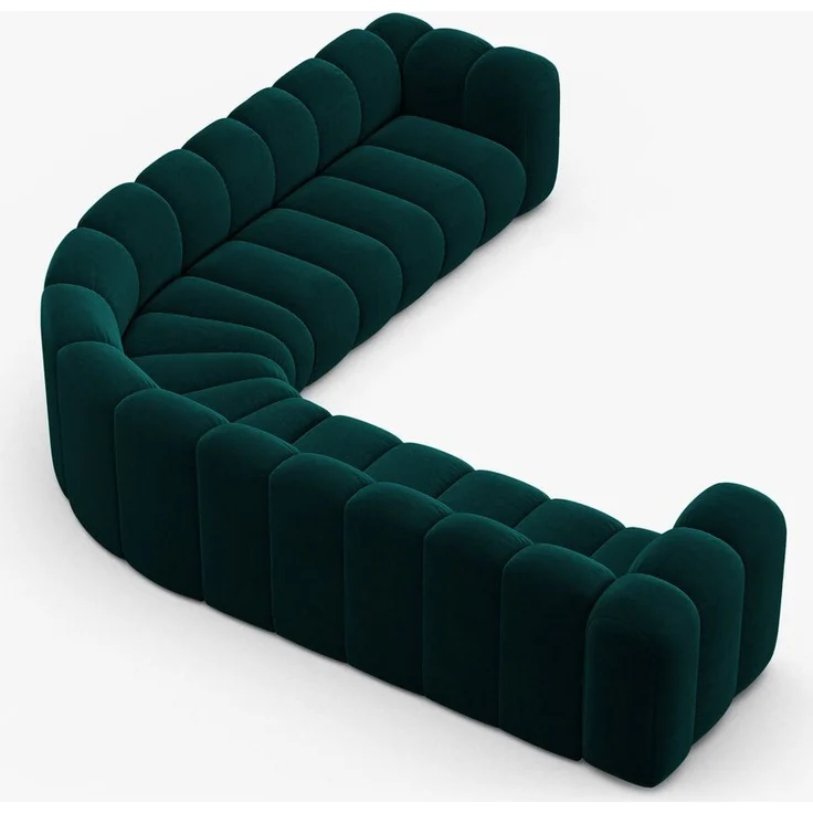 Micadoni symmetrisches Ecksofa Lupine 5-Sitzer Samt Venus Dunkel Petrol – Bild 5