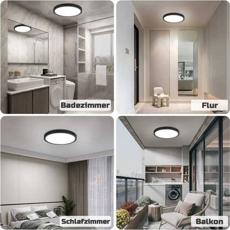 Nettlife LED Panel Kaltweiß Ø22cm Schlafzimmer Deckenleuchte, LED fest integriert, Kaltweiß, für Flur, Küche, Esszimmer, Wohnzimmer, Schlafzimmer, Kinderzimmer – Bild 4