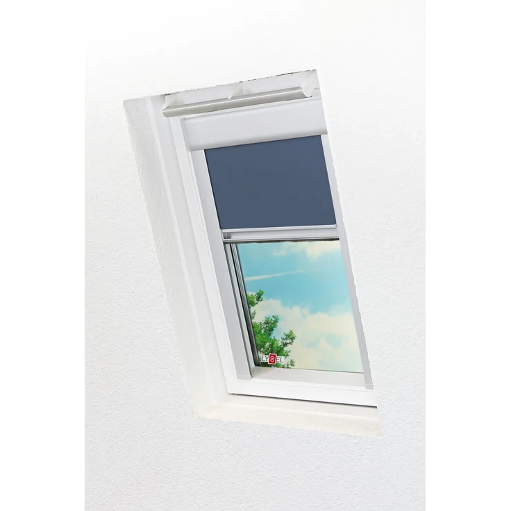 Lysel - Qualitätsdachfensterrollo abdunkelnd dunkelblau Rollo geeignet für Velux Dachfenster CK02, (B x H) 38.30cm x 59.50cm in blau/dunkelblau – Bild 4