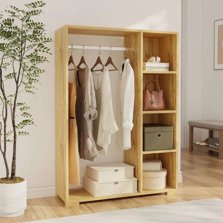 [en. casa] 'Nesbyen' Kleiderschrank, Eichenoptik, 126 x 90 x 30 cm