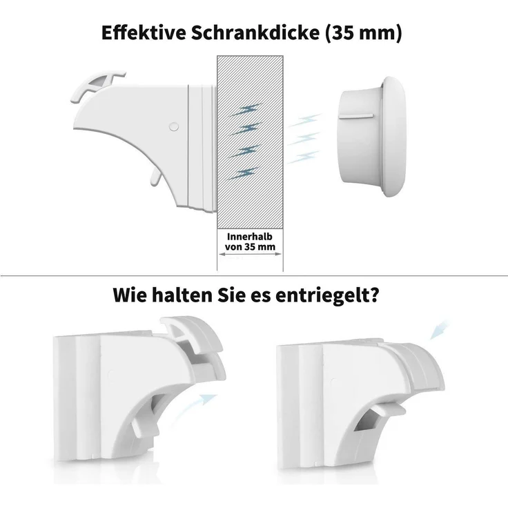 Babysicherheit Magnetisches Schrankschloss 20 Schlösser mit 3 Schlüssel, unsichtbare Kindersicherung für Schrank und Schubladen, ohne Bohren und Schrauben - Norjews – Bild 4