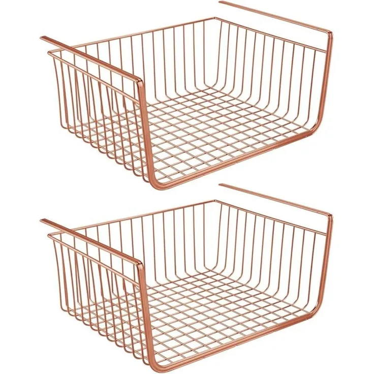 mDesign Hängekorb Drahtkorb Gitterbox Aufbewahrung 2er Set Metall Kupfer