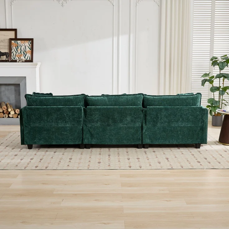 Cloud-Sofa 3 Sitzplätze (ohne Stuhlschläger),moderne Kombinationssofa geeignet für das Wohnzimmer Schlafzimmer und Wohnung bequeme Doppel-Kissenkissen atmungsfreier 80% Schneier Stoff,Schneier Stoff,grün, – Bild 9