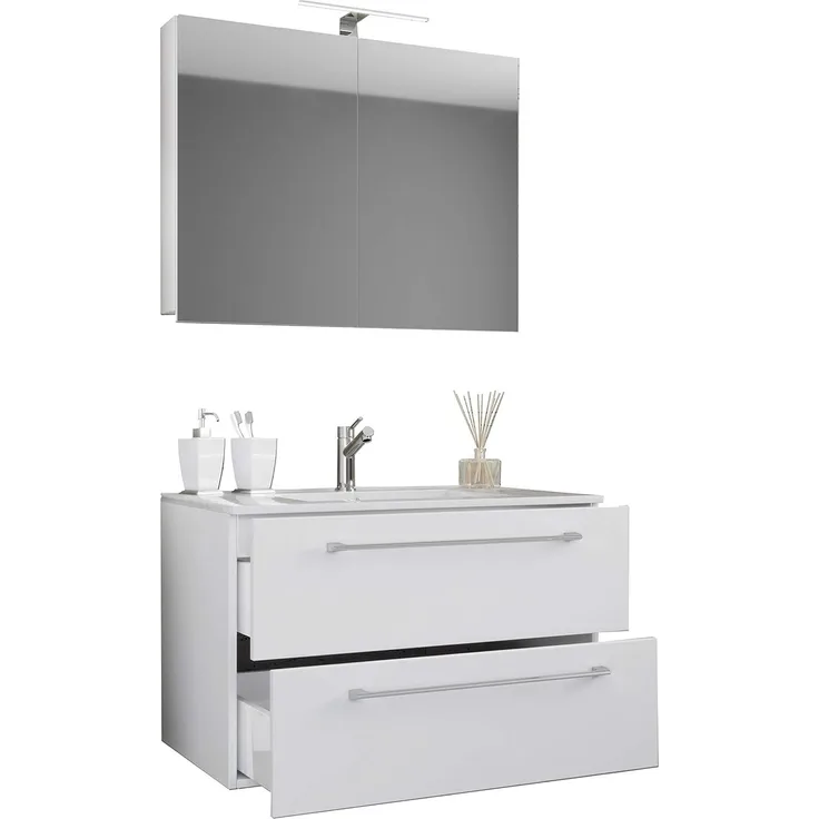VCM Badmöbel Waschtisch Badinos 914330 Weiß H. 109 x B. 60 x T. 46 cm
