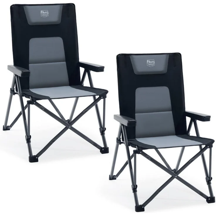 TIMBER RIDGE Campingstuhl Klappstuhl mit Gepolstert, 260 KG belastbar (2 St), mit Tragetasche, für Camping, Wandern & Picknick – Bild 1