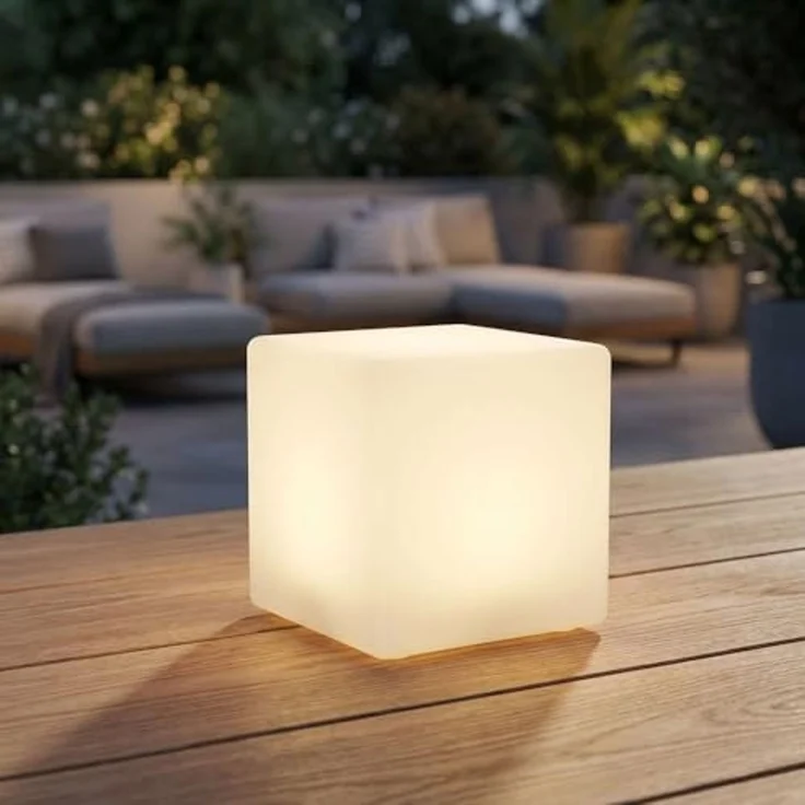 LED Solarleuchte, Würfel, LxH 20x20 cm – Bild 2