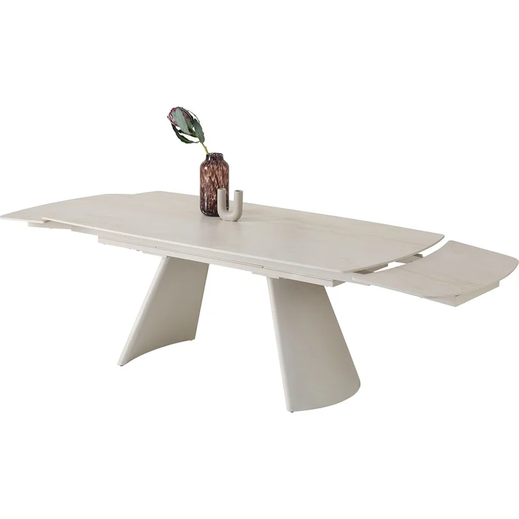 Esstisch >Kelso< (ausziehbar) in Travertin - Optik, beige - 200/280x76x100 (BxHxT) – Bild 9