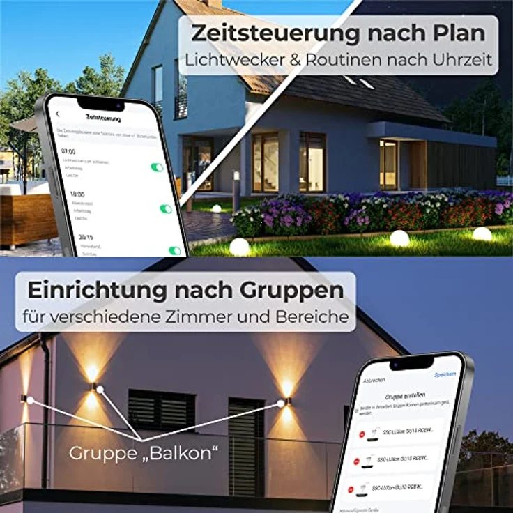 SSC-LUXon RADIVO Wegeleuchte Außen, LED Kerze E14, WLAN steuerbar, dimmbar CCT, anthrazit, kompatibel mit Amazon Alexa – Bild 4